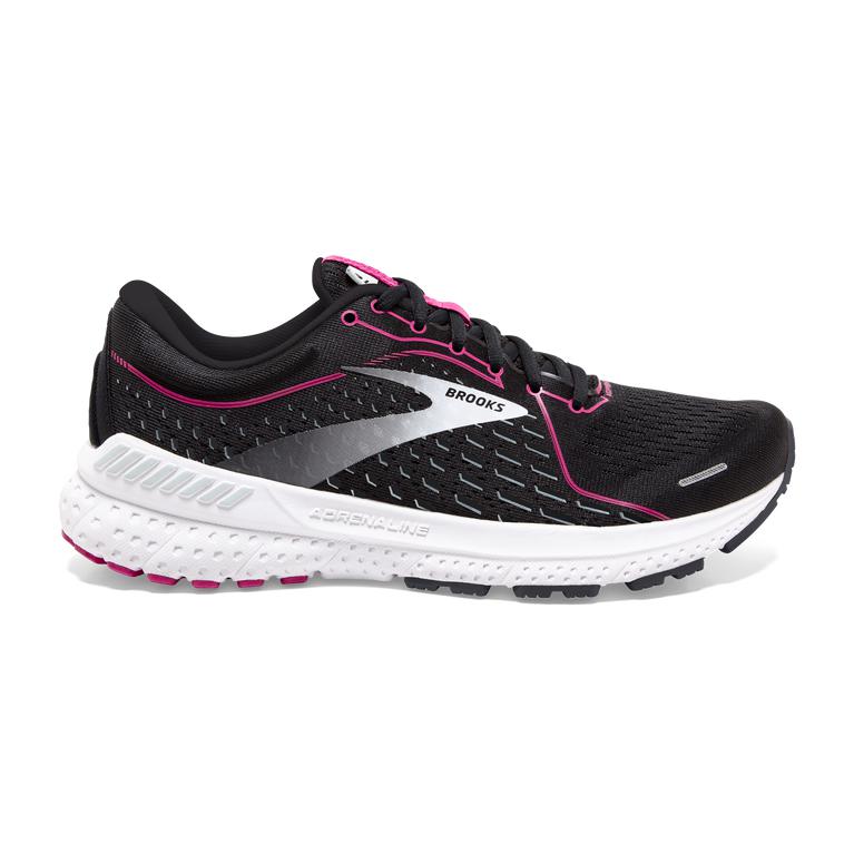 Brooks Adrenaline GTS 21 Road Running Shoes - Women's - Black/Raspberry Sorbet/DeepPink/Ebony (09815